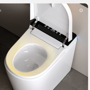 Compact Smart Toilet with Auto Lid Opening, Voice Control & Built-in Water Tank