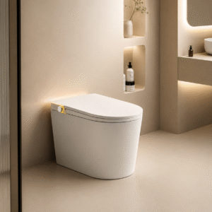 Space-Saving Smart Toilet with Foam Splash Guard, Instant Warm Water & Odor Control