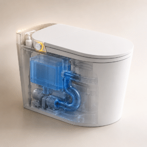 Space-Saving Smart Toilet with Foam Splash Guard, Instant Warm Water & Odor Control